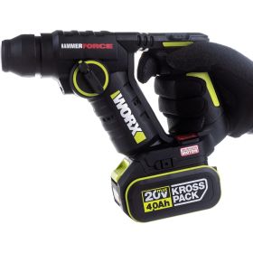 Аккумуляторный перфоратор WORX Professional 20В, 20мм, 1.7Дж, 4Ач х1, ЗУ WU380S (артикул 24456705) – фото 6