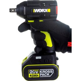 Аккумуляторный ударный бесщеточный гайковерт WORX Professional WU279.1 20В, 360Нм, 4Ач х2, ЗУ 6А, сумка WU279.1 (артикул 23254113) – фото 7