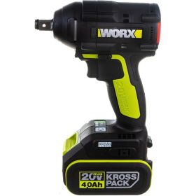 Аккумуляторный ударный бесщеточный гайковерт WORX Professional WU279.1 20В, 360Нм, 4Ач х2, ЗУ 6А, сумка WU279.1 (артикул 23254113) – фото 5
