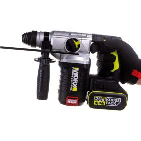 Аккумуляторный бесщеточный перфоратор WORX Professional WU388 20В, 24мм, 2.2 Дж, 4Ач х2, ЗУ 2А WU388 (артикул 24456711) – фото 12