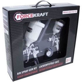 Набор краскораспылителей с регулятором давления FORCEKRAFT 3 предмета FK-R8826 50327 (артикул 19315092) – фото 2
