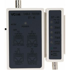 LAN тестер VCOM ST-45 для BNC, RJ-45 D1930 (артикул 16170958) – фото 1