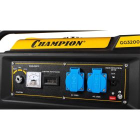 Генератор Champion GG3200EW (3,2/3,5кВт OHV 7,5лс 15л 48кг эл.старт колеса) (артикул 22171791) – фото 6