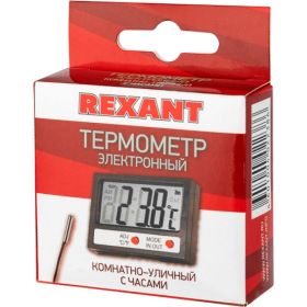 Электронный комнатно-уличный термометр с часами и выносным датчиком REXANT 70-0505 (артикул 22875267) – фото 6
