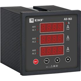 Трехфазный цифровой амперметр на панель EKF PROxima SQad-963 ad-963 (артикул 16126474) – фото 1