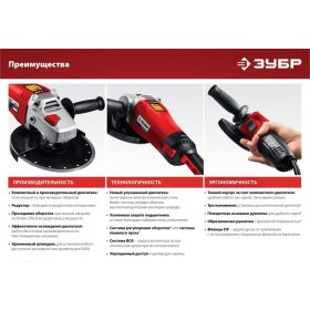 Углошлифовальная машина ЗУБР 125 мм, 1100 Вт УШМ-125-1105 ЭТ (артикул 22347723) – фото 3