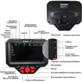 Управляемый видеоэндоскоп iCarTool экран 5"", 2 Мп, 1920x1080, 1 м, 6 мм, 360 IC-V200C (артикул 25453989) – фото 3