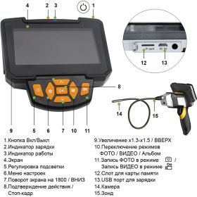 Промышленный видеоэндоскоп iCarTool 4.3"", 1 Мп, 1280x720, 1 м, 3.9 мм, сменный зонд IC-V112C (артикул 25024593) – фото 9