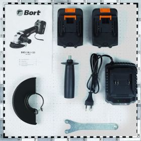 Шлифовальная угловая аккумуляторная машина BORT BWS-18Li-125 93722340 (артикул 16873003) – фото 7