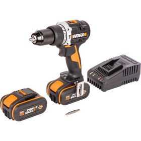 Ударная аккумуляторная дрель-шуруповерт WORX 60 Нм, 20 В, бесщеточная, 4 Ач x 2, ЗУ 2 А, кейс WX352.1 (артикул 28801424) – фото 3