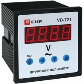Однофазный цифрофой вольтметр EKF VD-721 на панель PROxima SQvd-721 (артикул 16144727) – фото 1
