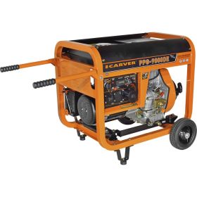 Генератор CARVER PPG- 9000DE дизель LT-192FD, 7,0/7,5кВт, 220В, бак12.5л, э/старт, колеса, медь 01.020.00024 (артикул 24574197) – фото 3