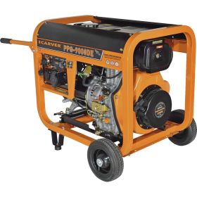 Генератор CARVER PPG- 9000DE дизель LT-192FD, 7,0/7,5кВт, 220В, бак12.5л, э/старт, колеса, медь 01.020.00024 (артикул 24574197) – фото 2