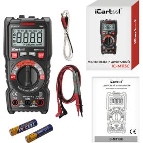 Цифровой мультиметр iCartool CAT III 600 V, измерение температуры, True RMS IC-M113C (артикул 16329752) – фото 2