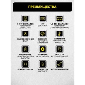 Электронный измеритель влажности древесины TECHNICOM TC-MT201W (артикул 25608663) – фото 11