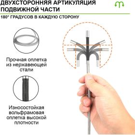 Управляемый видеоэндоскоп iCarTool экран 4.5"", 1Мп, 1280x720, 1 м, 4 мм зонд, 360° IC-VC1042W (артикул 23822535) – фото 9