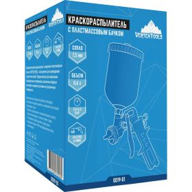 Краскораспылитель с пластмассовым бачком vertextools 0019-01 (артикул 25616775) – фото 6