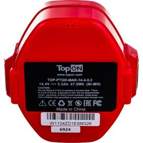 Аккумулятор для электроинструмента (Ni-Mh, 14.4В, 3.3Ач) TopON TOP-PTGD-MAK-14.4-3.3 (артикул 15987712) – фото 3