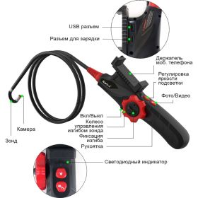 Управляемый видеоэндоскоп iCarTool USB, 2 Мп, 1920x1080, 1 м, 6 мм, 360 IC-V200 (артикул 25453995) – фото 7