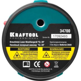 Лазерный линейный нивелир KRAFTOOL CL 20 #2 34700-2 (артикул 15888119) – фото 8