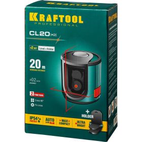 Лазерный линейный нивелир KRAFTOOL CL 20 #2 34700-2 (артикул 15888119) – фото 10