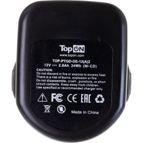 Аккумулятор для электроинструмента DeWalt (Ni-Cd, 12В, 2Ач) TopON PN: DC9071 TOP-PTGD-DE-12/A/2 (артикул 15987684) – фото 5