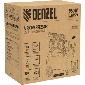 Безмасляный компрессор DENZEL DLS950/24 950 Вт, 165 л/мин, ресивер 24 л 58026 (артикул 15905072) – фото 33