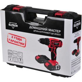 Аккумуляторная дрель Elitech Домашний мастер ДА 202сл 202415 (артикул 28001582) – фото 3