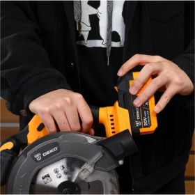 Аккумуляторная циркулярная пила DEKO (3638) DKCS20 20 В, 165 мм, 2х3.0 Ач 063-4024 (артикул 26042633) – фото 8