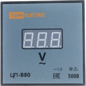 Цифровой вольтметр TDM ЦП-В80 500В-1,0 без поверки SQ1102-0520 (артикул 20837241) – фото 1