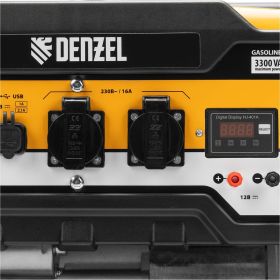 Бензиновый генератор Denzel PS-33E, 3,3 кВт, 230В, 15 л, электростартер 94537 (артикул 20417830) – фото 18