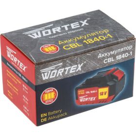 Аккумулятор CBL 1840-1 ALL1 18 В, 4 А*ч, Li-Ion WORTEX 0329187 (артикул 23134041) – фото 2