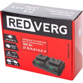 Зарядное устройство для 2-х аккумуляторов 18 В, 4 Ач REDVERG 6678956 (артикул 24972933) – фото 5