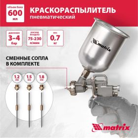 Пневматический краскораспылитель MATRIX 57314 (артикул 13699442) – фото 17