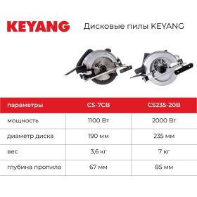 Дисковая пила KEYANG CS-7CB (артикул 15946469) – фото 3