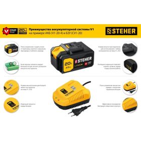 Дрель-шуруповерт STEHER 20В, 2 АКБ 2Ач CD-200-2 (артикул 16783927) – фото 26