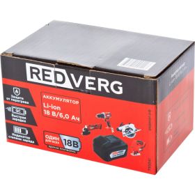 Аккумулятор REDVERG Li-Ion 18V, 6.0Ач (730041) 6681091 (артикул 28039466) – фото 4