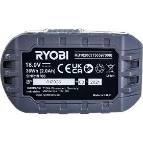 Аккумулятор Ryobi ONE+ 2.0 Ач RB1820C 5133005052 (артикул 16552959) – фото 5