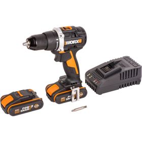 Аккумуляторная бесщёточная дрель-шуруповерт WORX 20В, 60Нм, бесщеточная, 2Ач х2, ЗУ, кейс WX102 (артикул 28801100) – фото 7