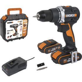 Аккумуляторная бесщёточная дрель-шуруповерт WORX 20В, 60Нм, бесщеточная, 2Ач х2, ЗУ, кейс WX102 (артикул 28801100) – фото 9