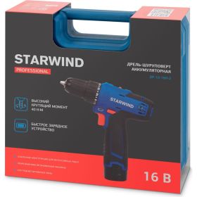 Аккумуляторная дрель-шуруповерт Starwind DP-10-16H-2 быстрозажимной патрон, кейс в комплекте (DCJZ1602) 1535000 (артикул 29208110) – фото 17