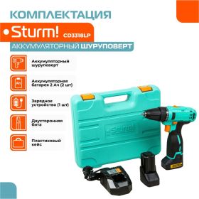 Аккумуляторная дрель-шуруповерт Sturm CD3318LP (артикул 15837259) – фото 7