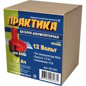 Аккумулятор (12 В; 1.5 А*ч; NiCd) для инструментов BOSCH коробка ПРАКТИКА 031-631 (артикул 15500708) – фото 4
