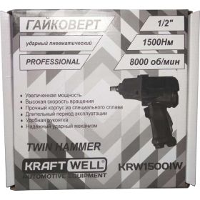 Пневматический ударный гайковерт KraftWell 1/2"", 1500 Нм KRW1500IW (артикул 16448624) – фото 4
