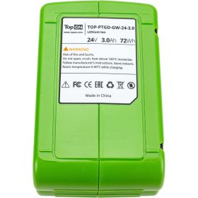 Аккумулятор для Greenworks 24В, 3.0 А*ч (Li-Ion) PN: G24B2 TopOn TOP-PTGD-GW-24-3.0 (артикул 21287356) – фото 4