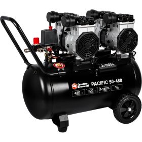 Безмасляный поршневой компрессор QUATTRO ELEMENTI PACIFIC 50-480 480 л/мин, 50 л, 3.5 л.с, 8 бар 915-366 (артикул 27938186) – фото 2