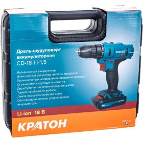 Аккумуляторная дрель-шуруповерт Кратон CD-18-Li-1,5 3 11 01 056 (артикул 15979099) – фото 5