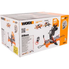 Аккумуляторная торцовочная пила WORX без АКБ и ЗУ, коробка WX845.9 (артикул 16451701) – фото 8