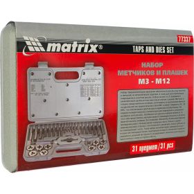 Набор метчиков и плашек 31 предмет MATRIX MASTER 77337 (артикул 13700735) – фото 14