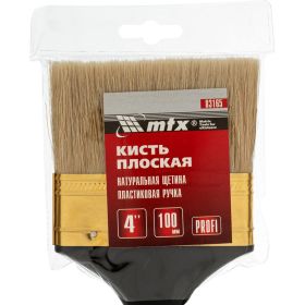 Кисть плоская "Профи" 4", натуральная щетина, пластмассовая ручка MATRIX 83165 (артикул 13701073) – фото 7